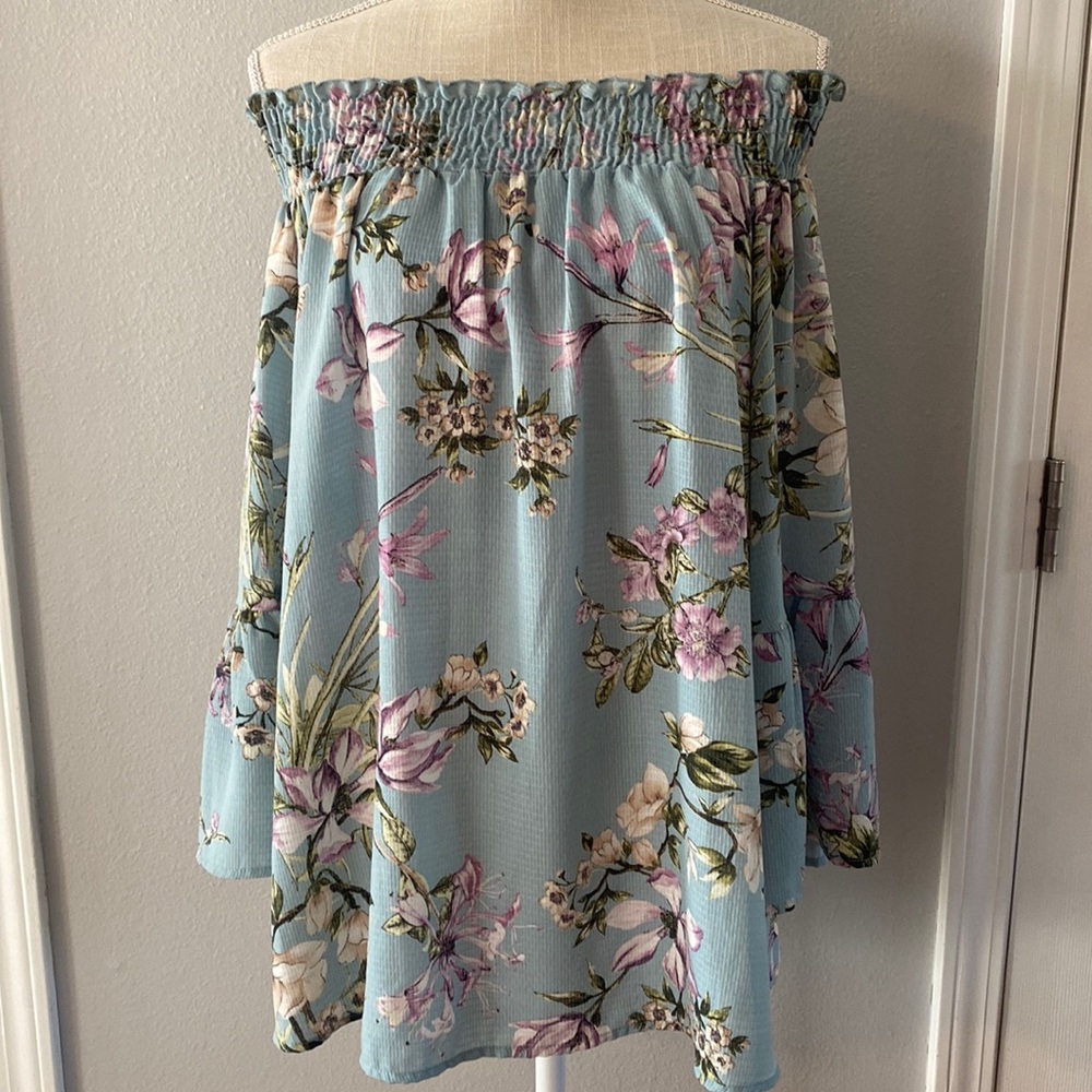 MTS Off the Shoulder Floral Top with bell sleeves